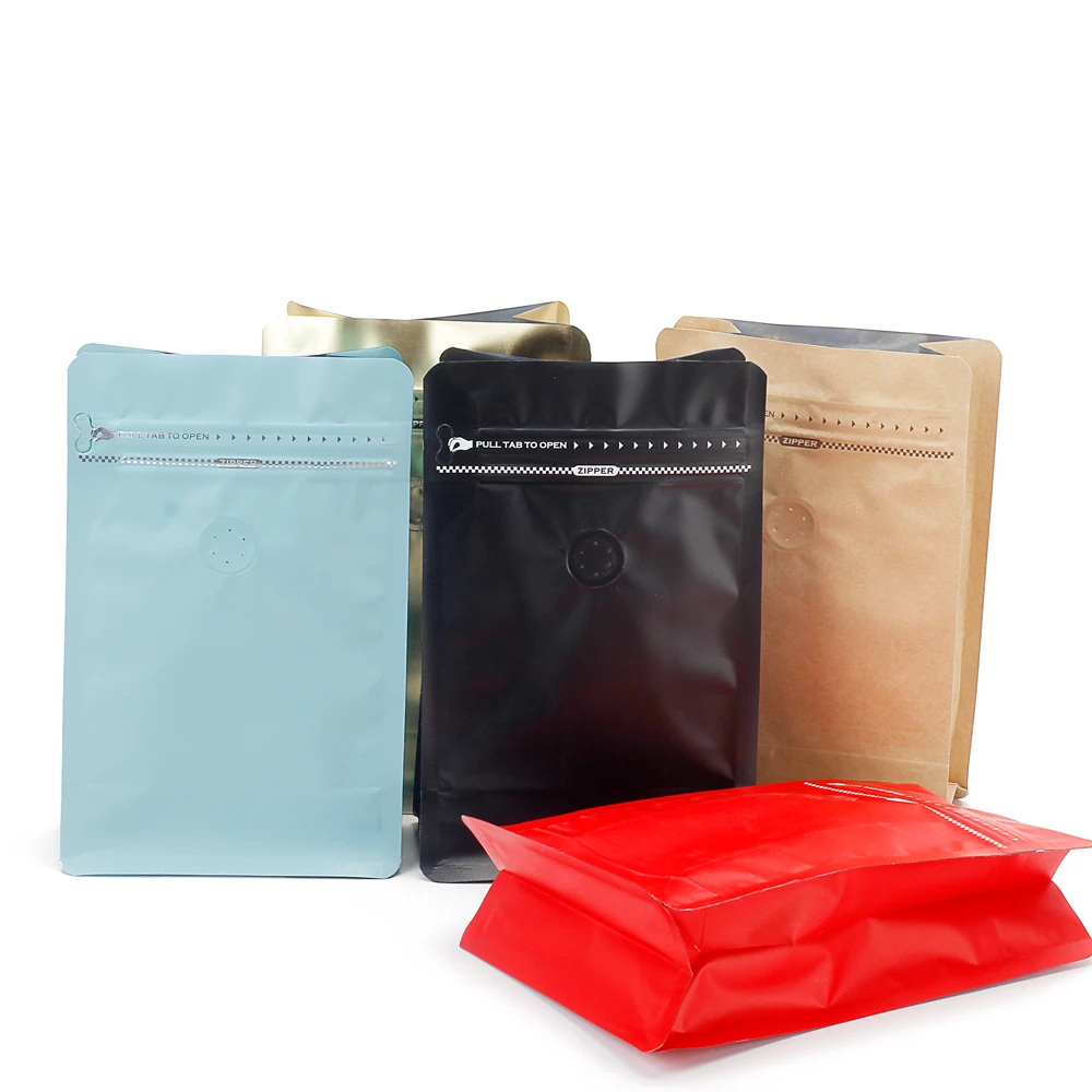 5lb coffe bag packaging bulk valve coffee bags wholesale flat bottom pouch