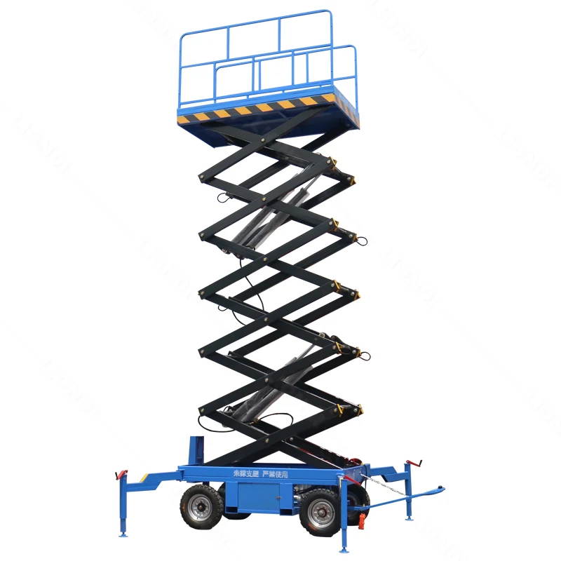 Portable Scissor Lift Elevator Movable Hydraulic Aerial Lifting Platform
