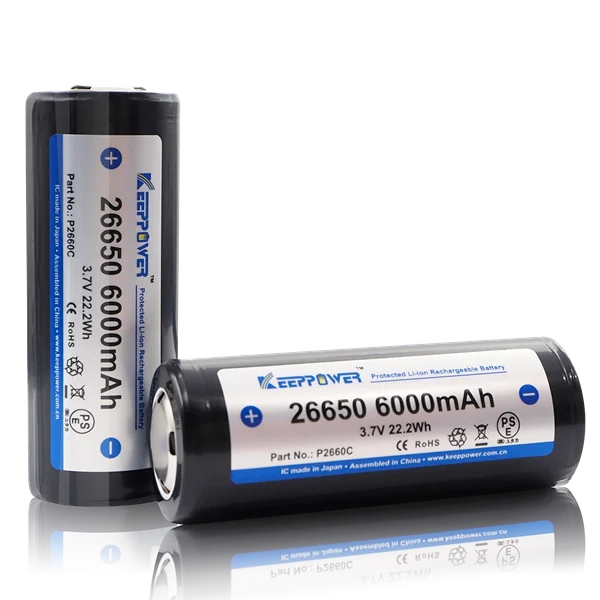 KeepPower 26650 6000 мАч защищенная литий-ионная аккумуляторная батарея P2660C