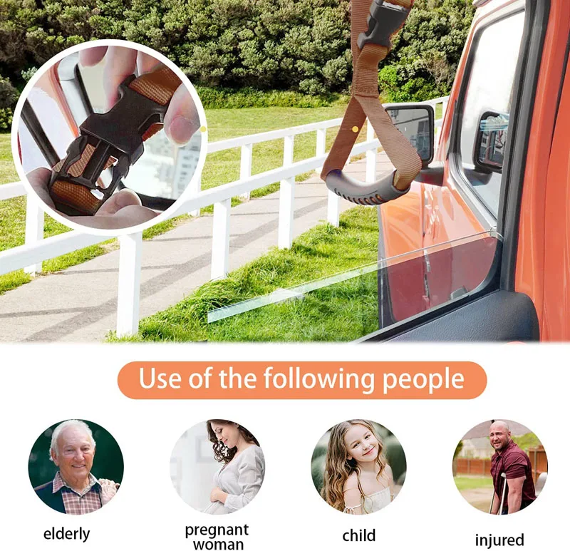 Hot Sale Automotive Adjustable Standing Aid Safety Handle Vehicle Support Grip Car Handle with Car Assist Door Handle Grip Strap