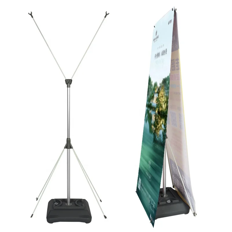 outdoor adjustable water injection x stand banner with printing