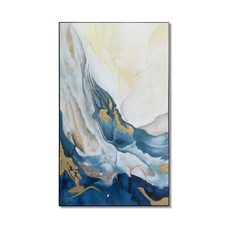 Home Decor Framed Large Abstract Canvas Poster Hand Painted Oil Painting Hand Gold Foil Wall Art Home Decor