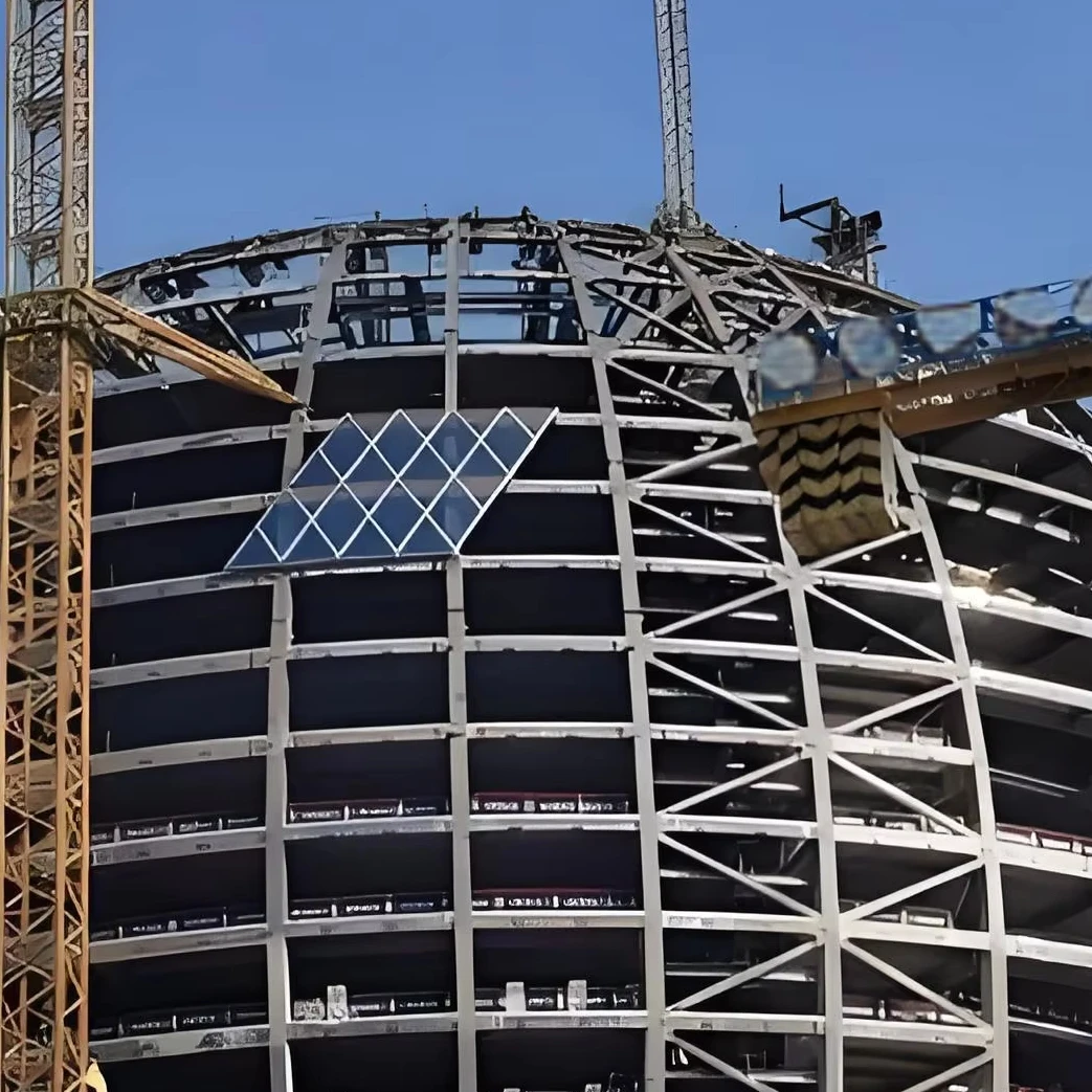 Prefab Steel Structure Warehouse for Commercial Office Building Dome Roof with Aluminium Alloy Sheet Facade