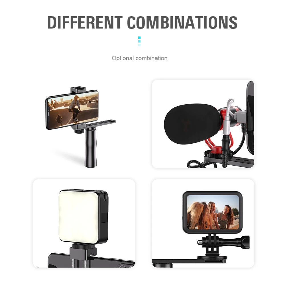 APEXEL Smartphone Vlogging Microphone Light Kit Blogger Full Vlog Kit for YouTube, Tiktok, Live Steam