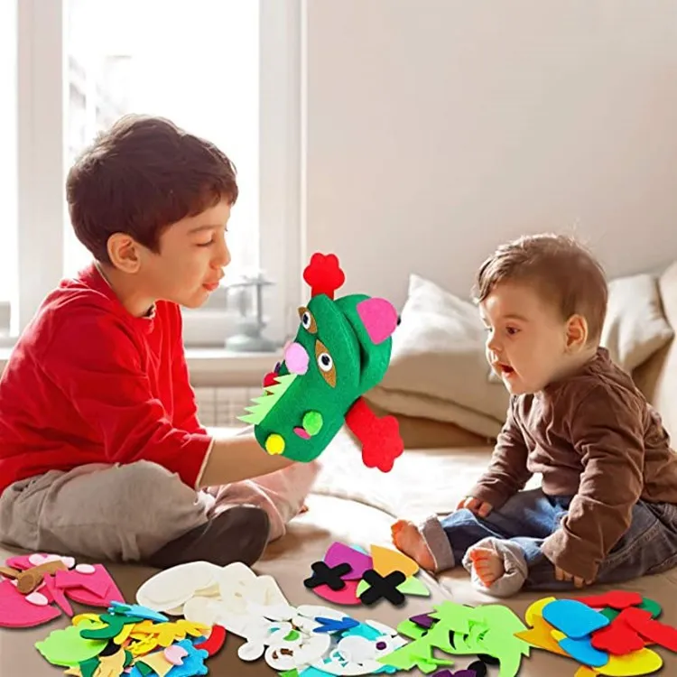 hot sell factory wholesale cheap custom service design durable eco soft plush wool felt fabric shark hand puppet theater