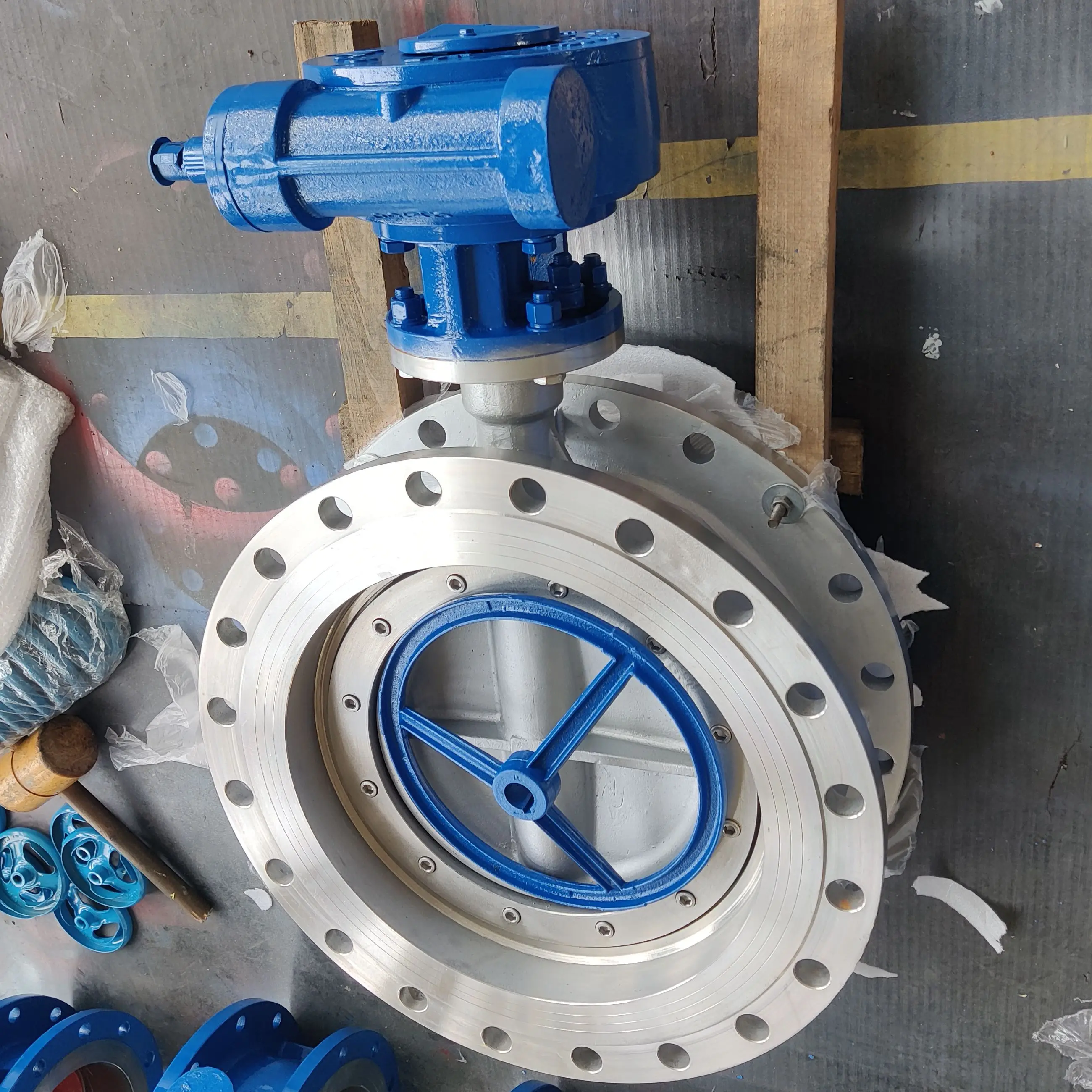 150lb Double Flanged Triple Eccentric Sanitary Cf8 Metal Seat Butterfly Valve API609 Standard