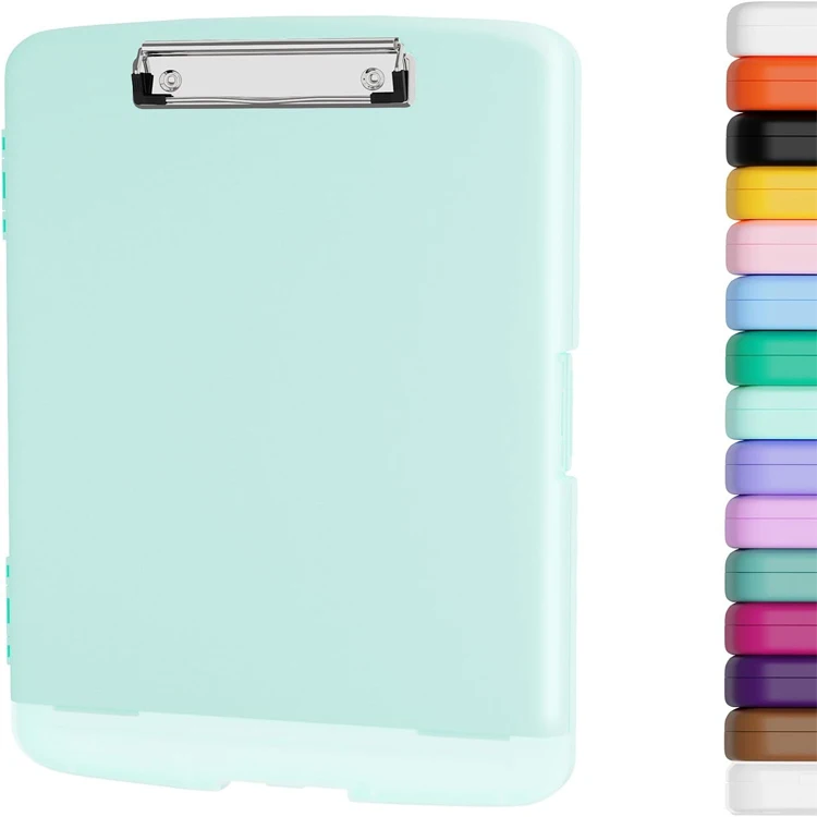 Custom Personally Black A4 mini Folder PP Clipboard Practical Storage With Pen Holder Organizer File Case Professional Clips