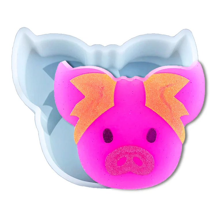 Amazon Hot Selling Car Freshie Pig Silicone Molds for Baking Aroma Beads Car Freshie Mold DIY Handmade Mould