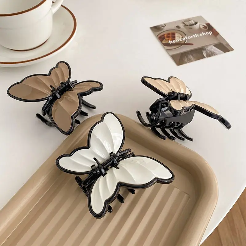 2022 New ins multi colour Grab Clip resin Hairpin Hairgrips butterfly hair claw Clip