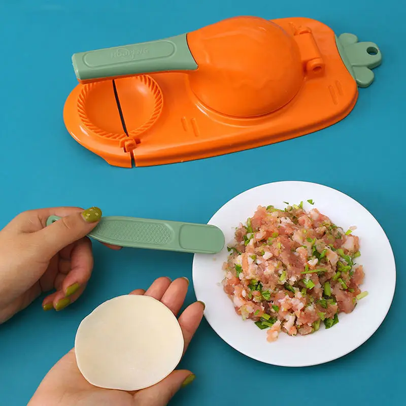 Newest Factory Baking Pastry Tools DIY Hand Manual Plastic Dough Press 2 in 1 Dumpling Maker