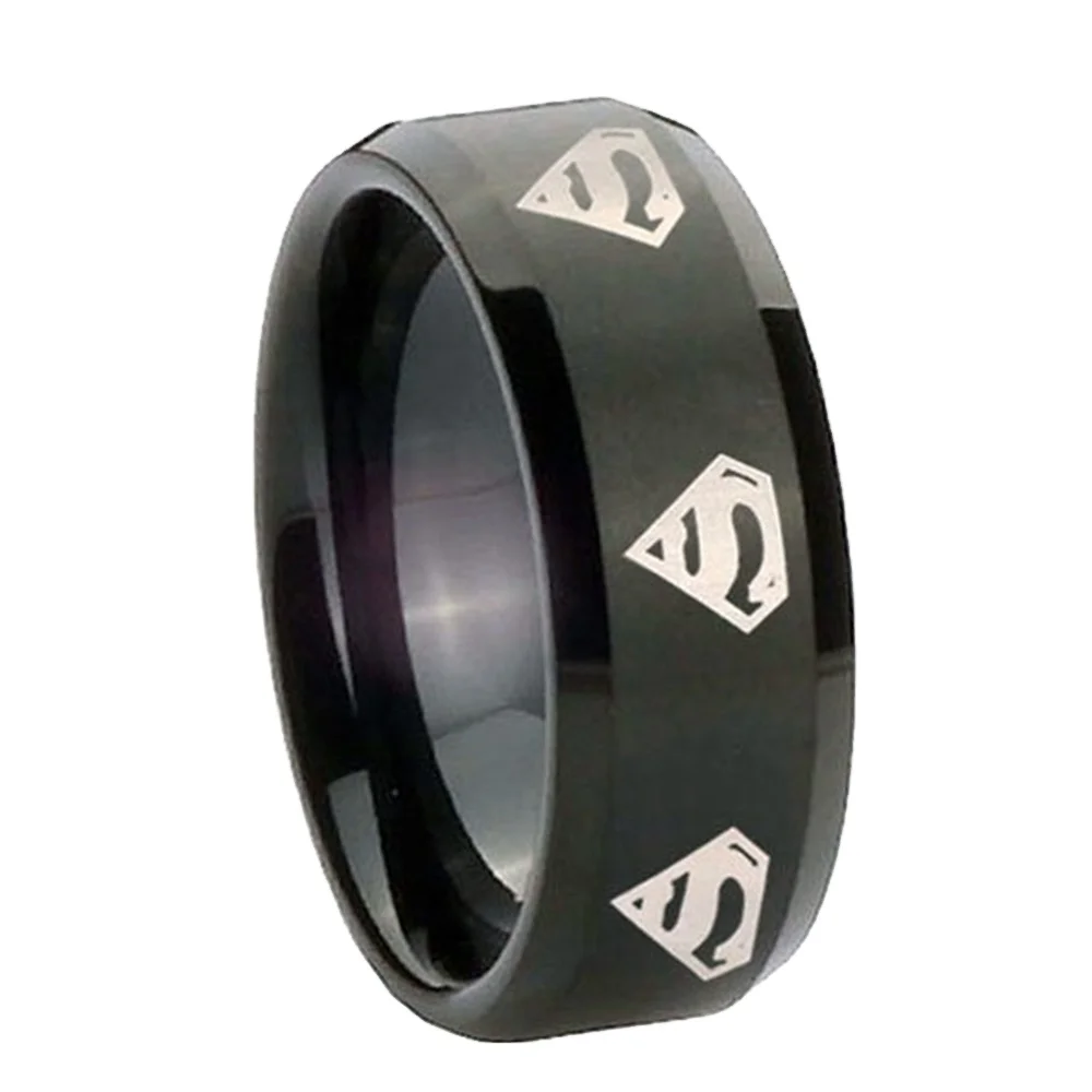 wholesale low price Tungsten Carbide ring Mixed Jewelry for men Black IP Superman ring Celtic Knot Men Ring.