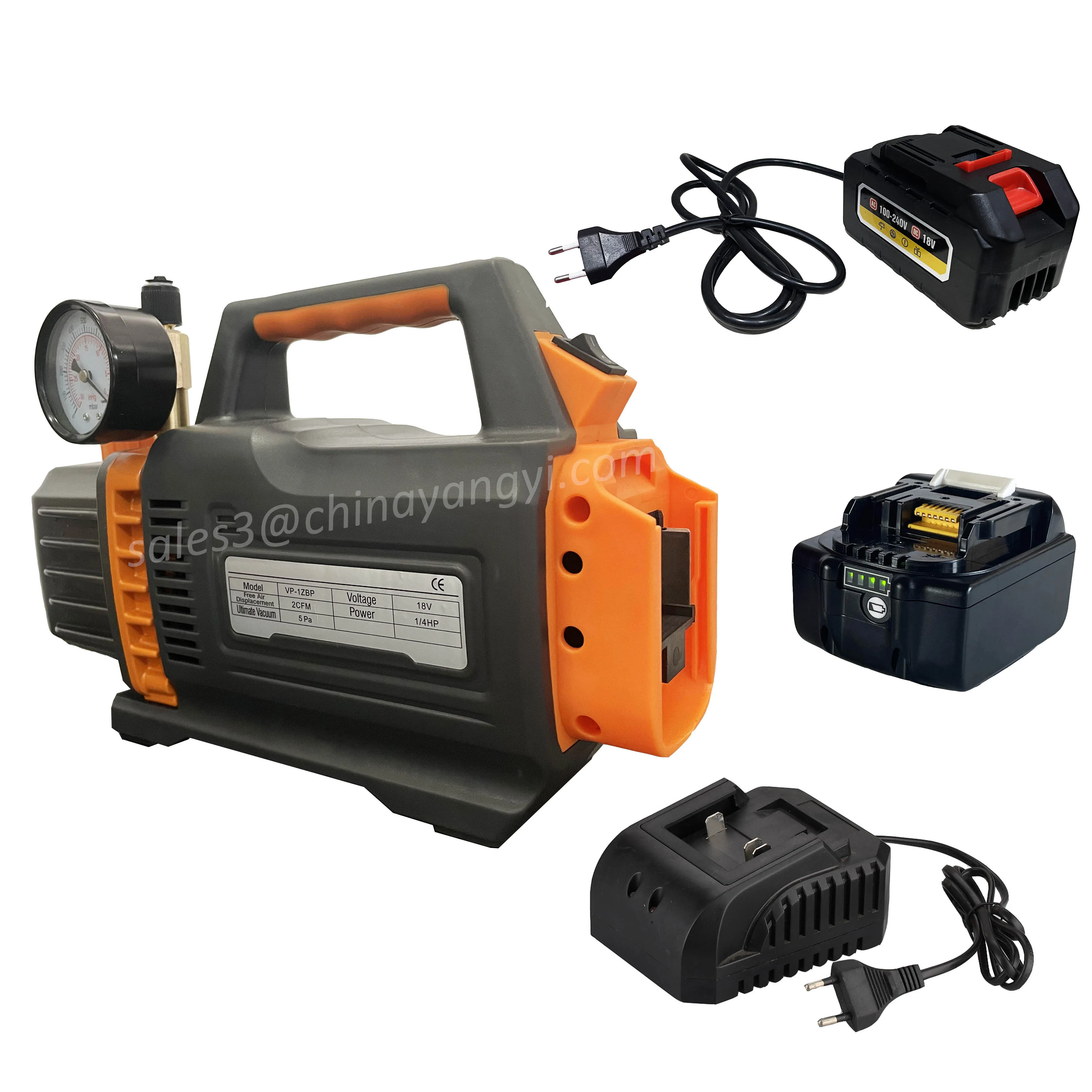 Portable Cordless Vacuum Pump 2CFM 18V Lithium Rechargeable Battery DC Inverter 1/4HP for Air Conditioner Refrigerant HVAC