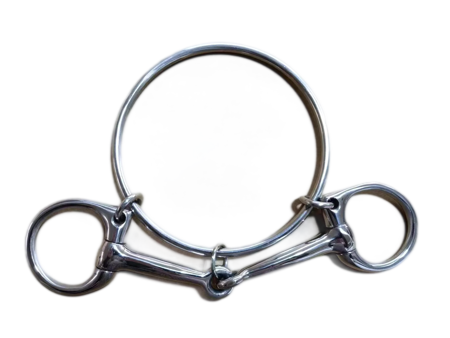 Horshi jointed one ring gag bit in stainless steel horse mouth bit for horse riding products