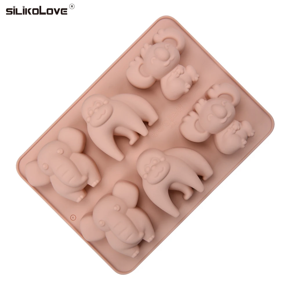 Cute 3 kinds of cartoon animal designs silicone soap molds silicone cake molds cookies making tools