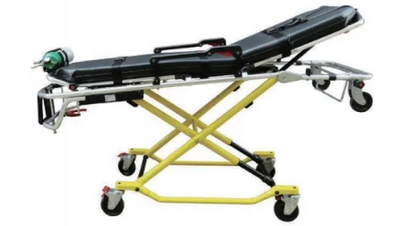 150mm Castor Aluminum Alloy Stretcher For Ambulance With Height Adjustable Backrest Folded