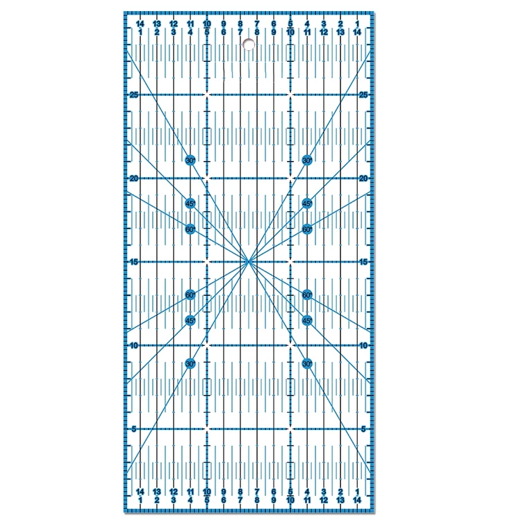 Пользовательский поворот 30 45 60 линейка для одежды обрезки краев ткани многоцелевой инструмент квилтинга точное правило резки