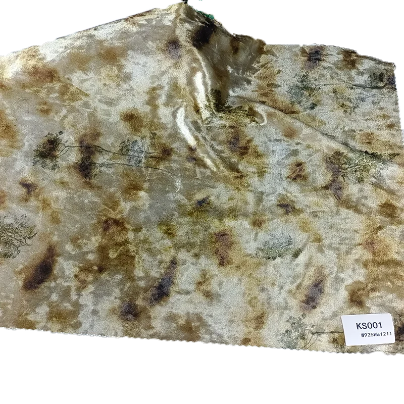 Luxurious Comfort Custom Printed Super Soft Crushed Vintage Floral Velvet Fabric for Ladies