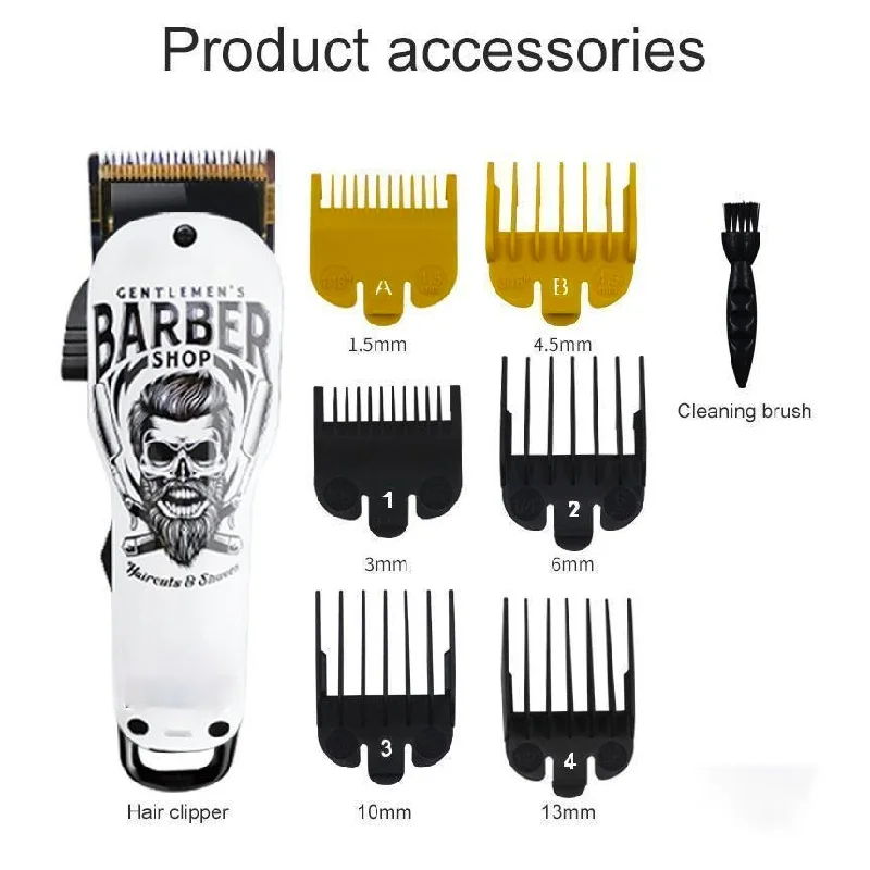 Hair Clipper Adjustable Ceramic Blade Trimmer Rechargeable Cordless Cutting
