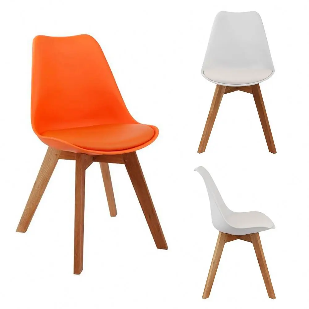 Modern PP plastic dining chair wooden industrial dining chairs restaurant