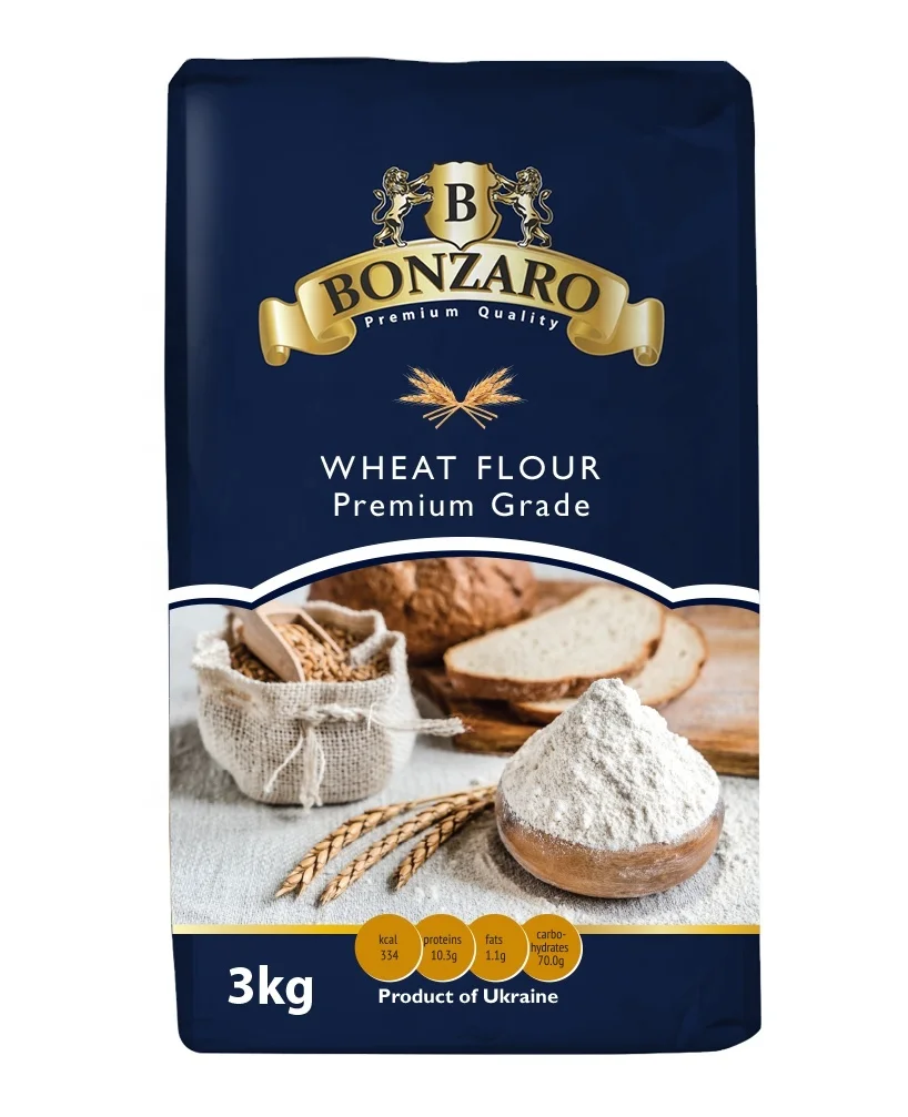 Premium Grade Wheat flour BONZARO 3kg, Ukraine origin