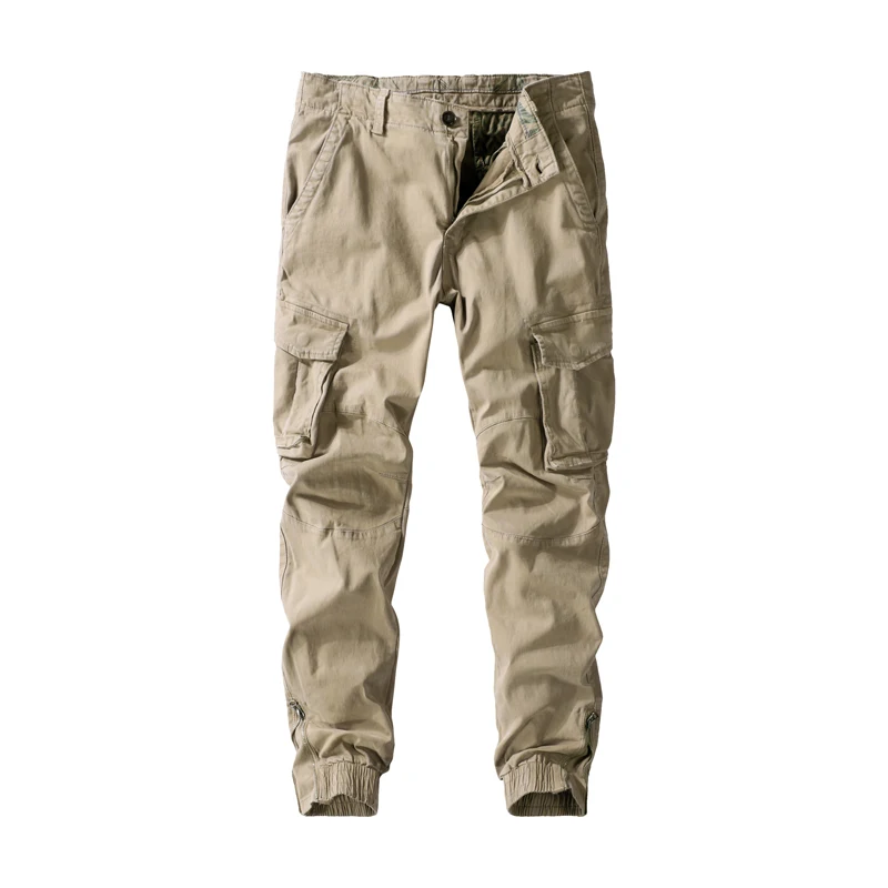 
Wholesale Fashion Mens jogger pants 100% cotton khaki cargo pockets pants cargo pants men 