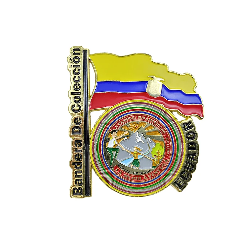 Soft Enamel Pins Factory Wholesale Cheap Flag Pin Souvenir Custom Enamel Metal Gold Flag Lapel Pin Badge