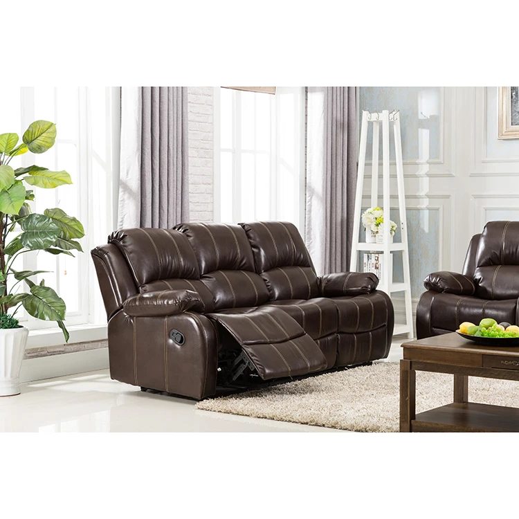 New Design Luxury Home Furniture Comfortable Leather Reclining Sectional Sofa Set