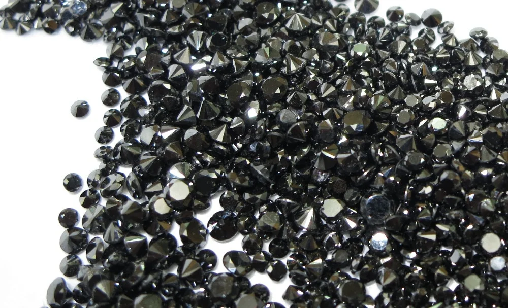1-1.3mm Natural Loose Round Cut Fancy Black Diamond