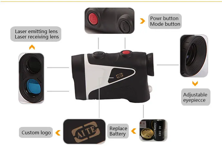 Цифровой дальномер Aite для гольфа/охоты, 800 м