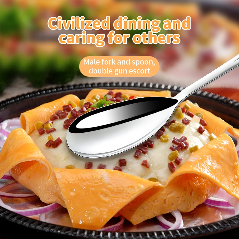 Factory Wholesale Salad Large Serving Spoon Stainless Steel Silverware Salad Server Spoon Set