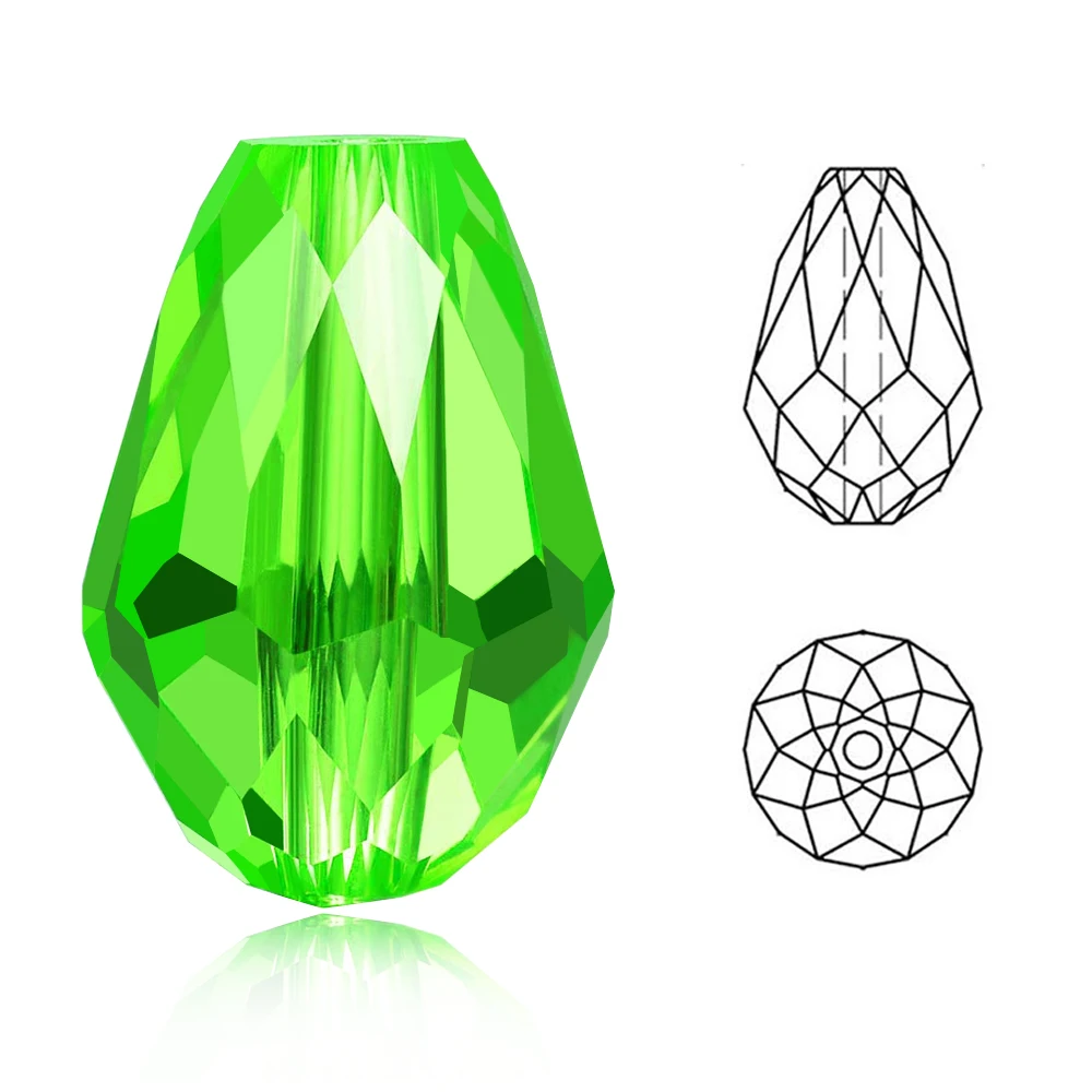 Water Drop Glass Beads For Jewelry Making Tear Crystal Beads For Women Pendant Necklace DIY Decoration Accessories 5strips/batch