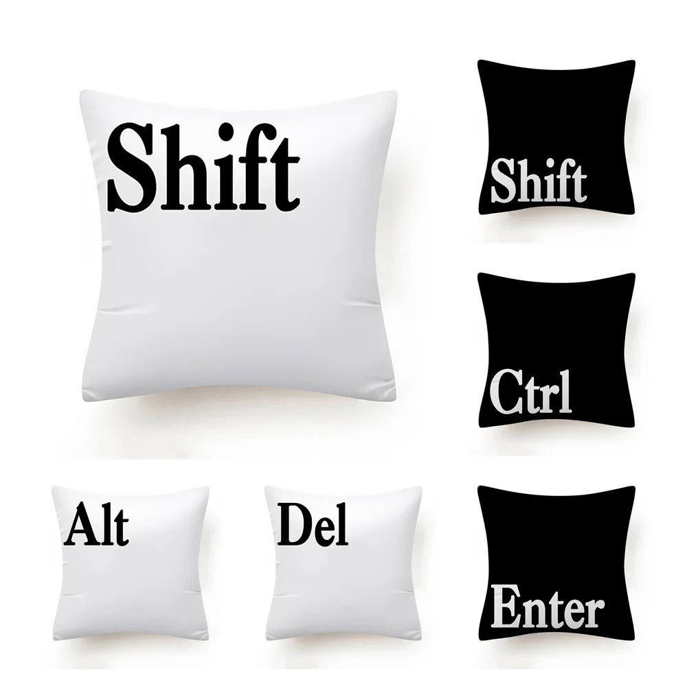 Дешевая черная наволочка 45*45 из полиэстера с клавиатурой, Высококачественная наволочка для дивана или кровати