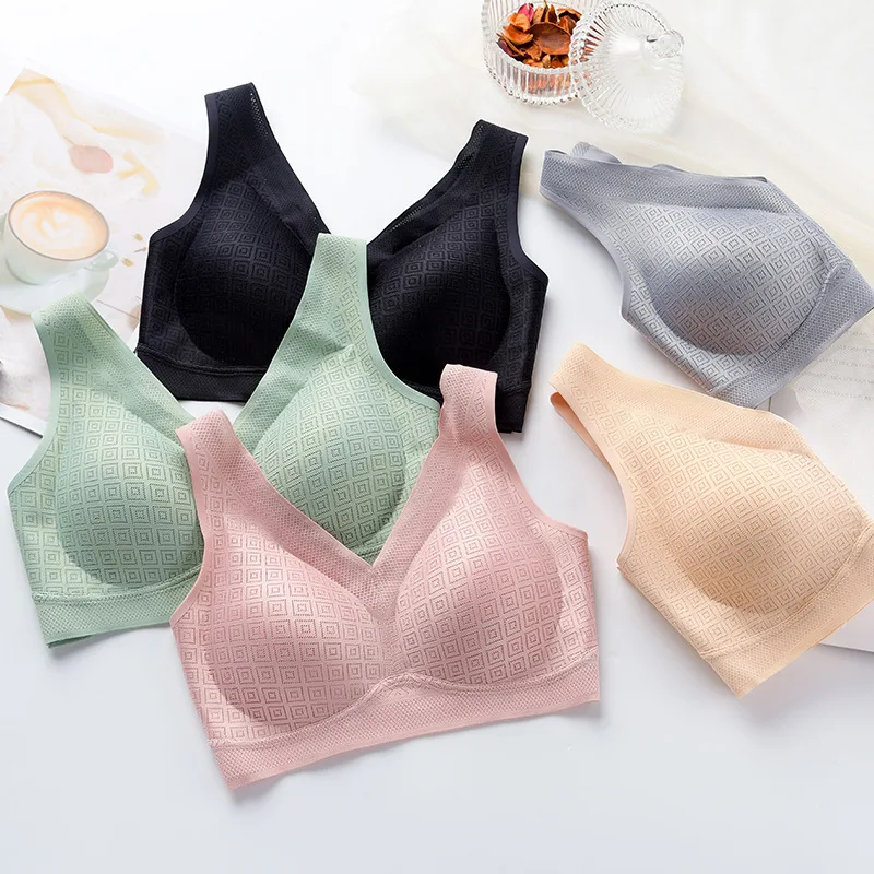 New style beauty lace latex invisibles sleep vest style underwear shakeproof breathable seamless bra