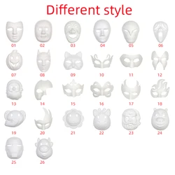 Custom Face Masks For Creative Free Design, White DIY Blank Paintable Mask Paper Pulp, Cosplay Masquerade Mask For Party