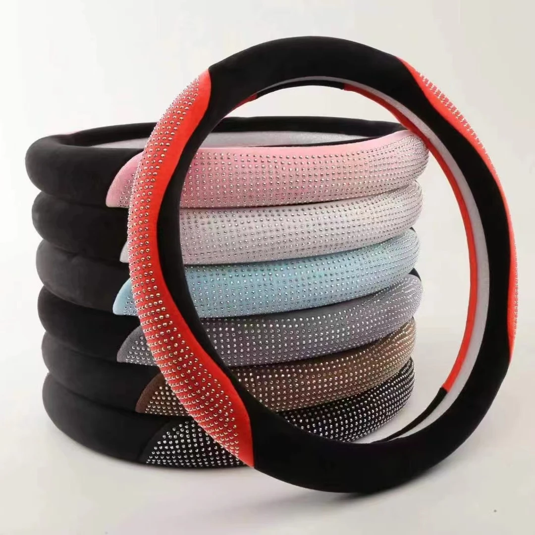 New design crystal car steering wheel cover women car interior accessories
