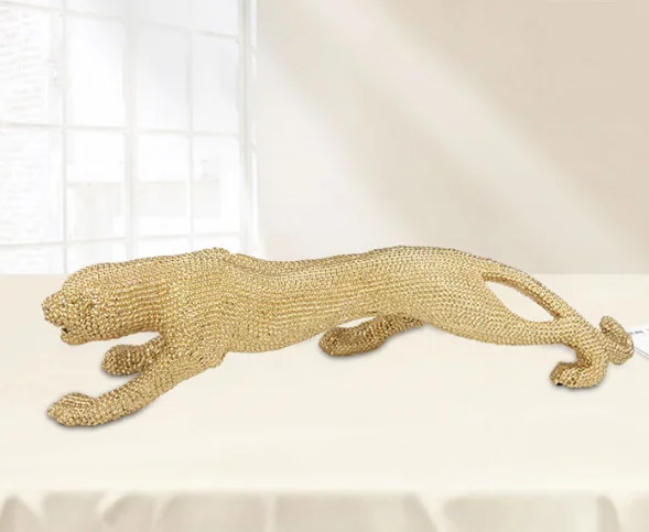  Exquisite polyresin crafts ornaments leopard resin animal statue for
