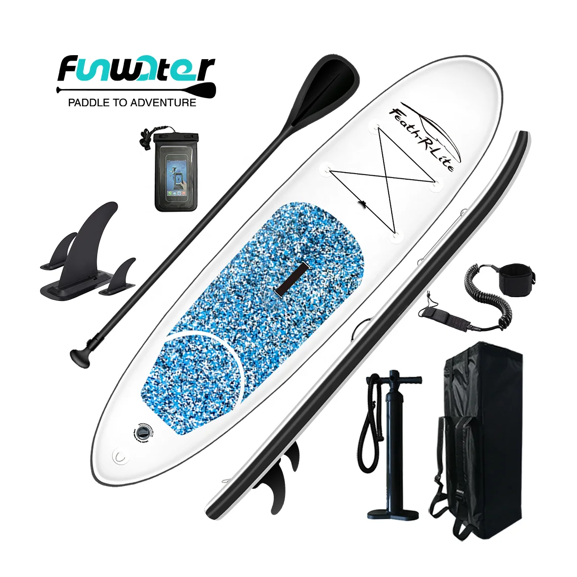 FUNWATER SUP Drop shipping sup inflatable giant stand up paddle board surf accessories surf leashes for unisex