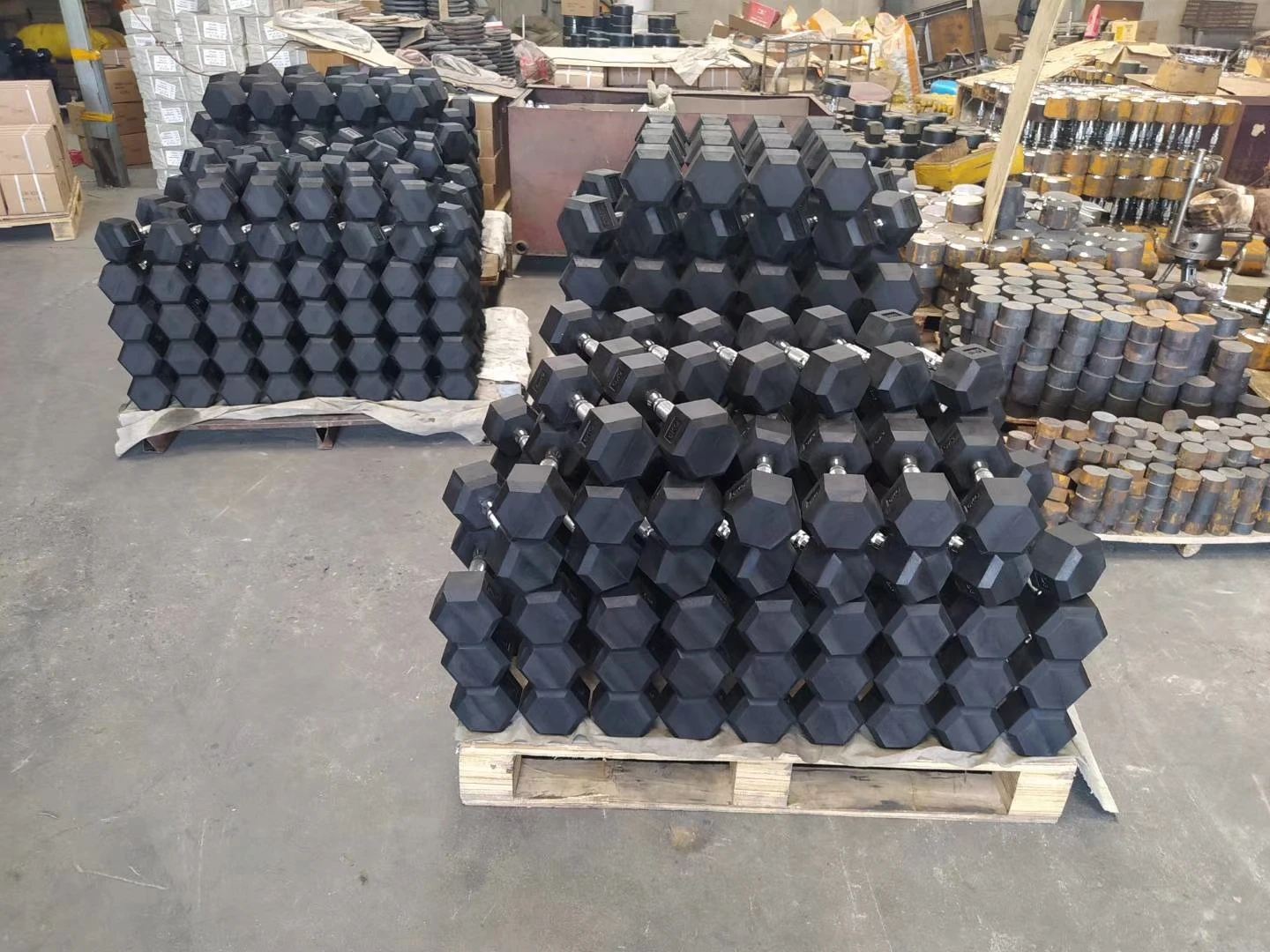 League-Sport Wholesale Black Hex Rubber Dumbbell Coated Gym Dumbbell Pounds Fitness Weight Custom Rubber Hexagon Dumbbells