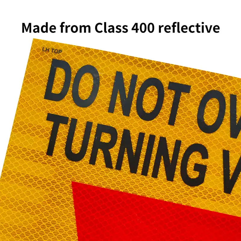 Reflective Australia Road Caravans Truck Symbol Reflective Do Not Overtake Turning Vehicle Sign Sticker
