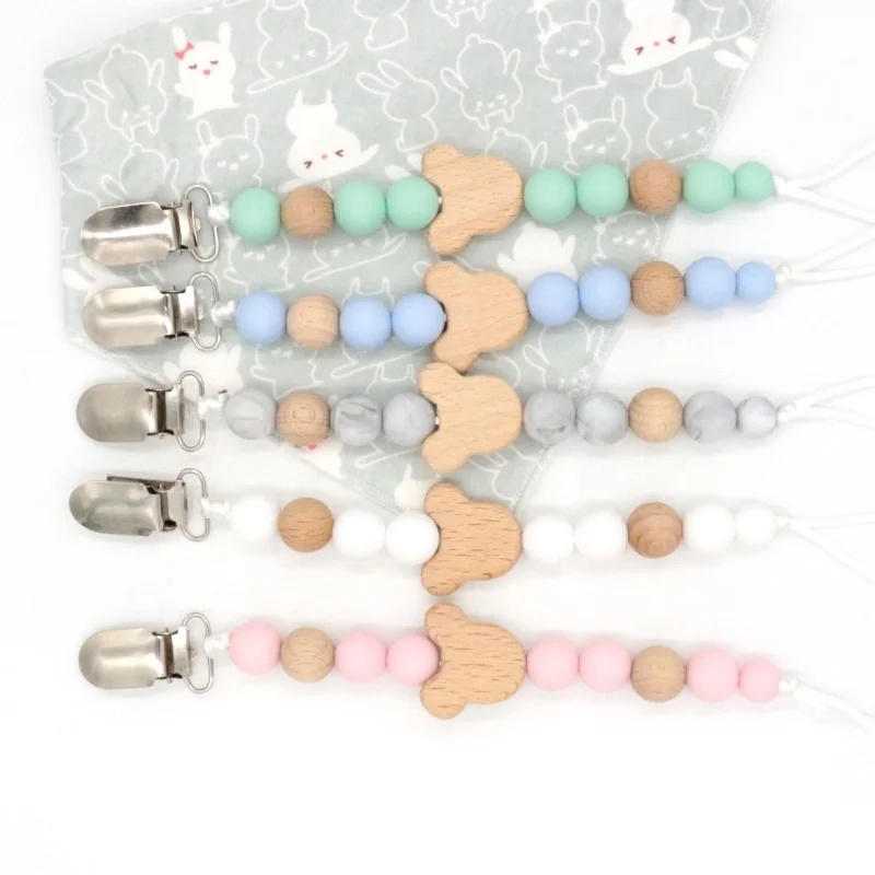 Оптовая продажа, сделай сам, зажимы для соски-пустышки, цепочка для прорезывания зубов, ожерелье для детей, силиконовые натуральные игрушки для прорезывания зубов