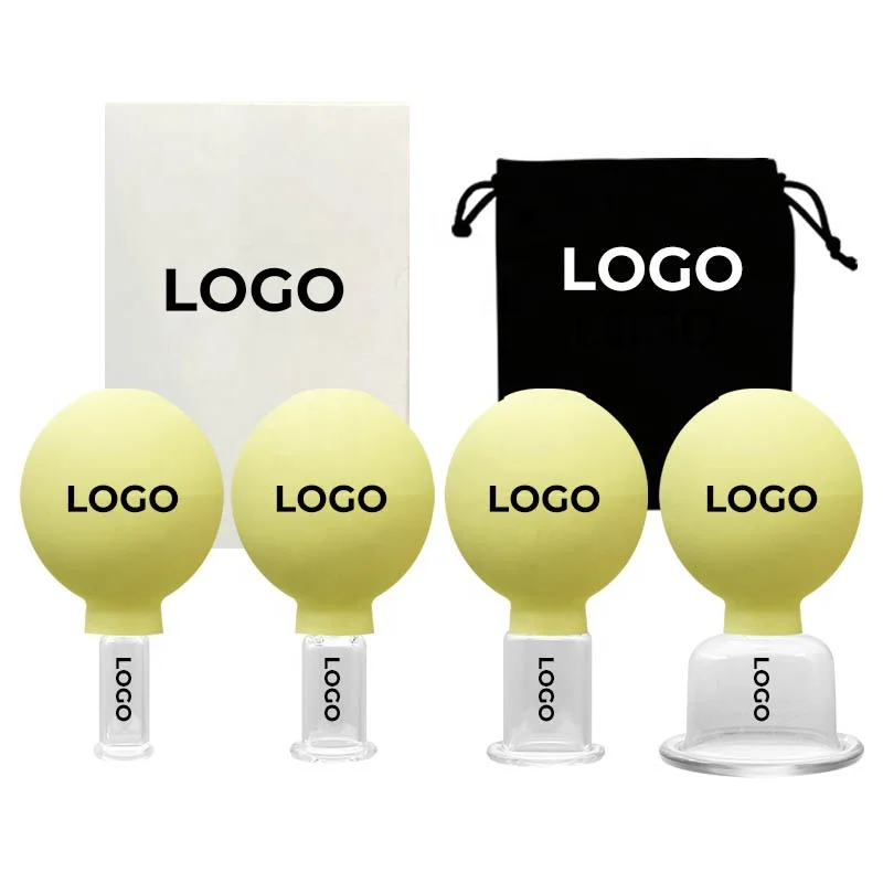 Full Face Lifting Custom Logo Beauty Silicone Cupping Set Cellulite Cups for Therapy Massager
