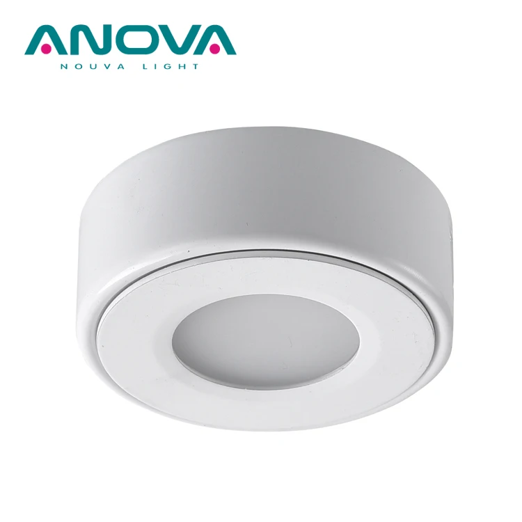 LED puck light white round mini downlight surface mounted under cabinet light