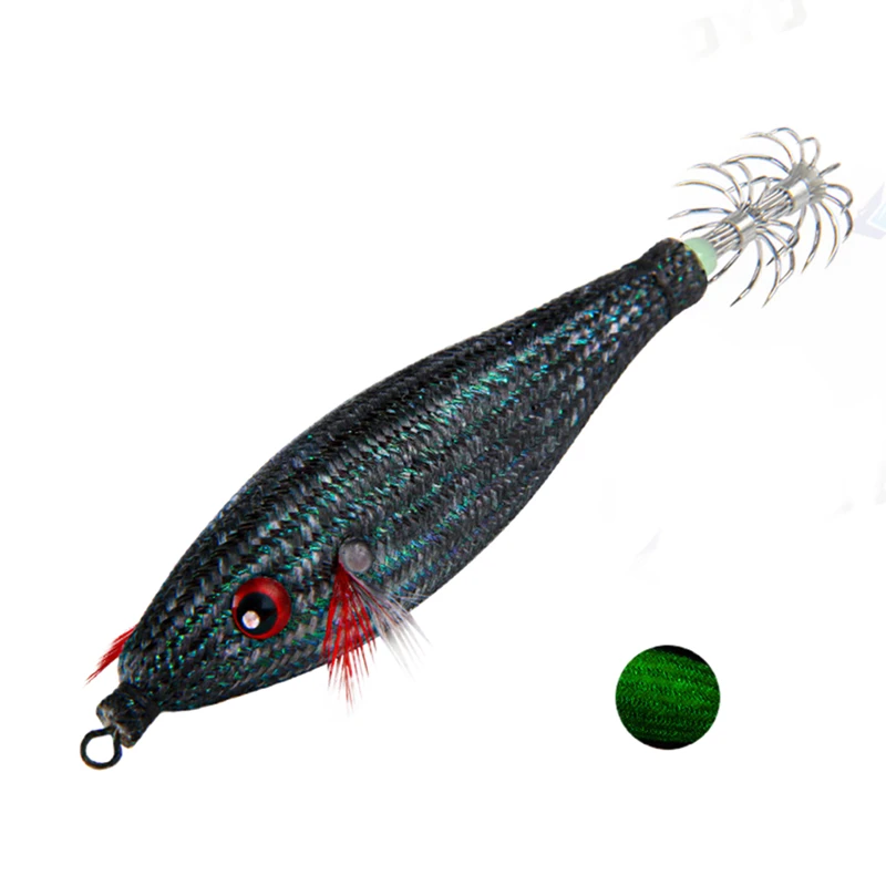 New 105mm 10g Floating Sutte Squid Jig Fishing Lures Luminous Baits Squid Cloth Jigs Hooks Glow Egi Wood Shrimp