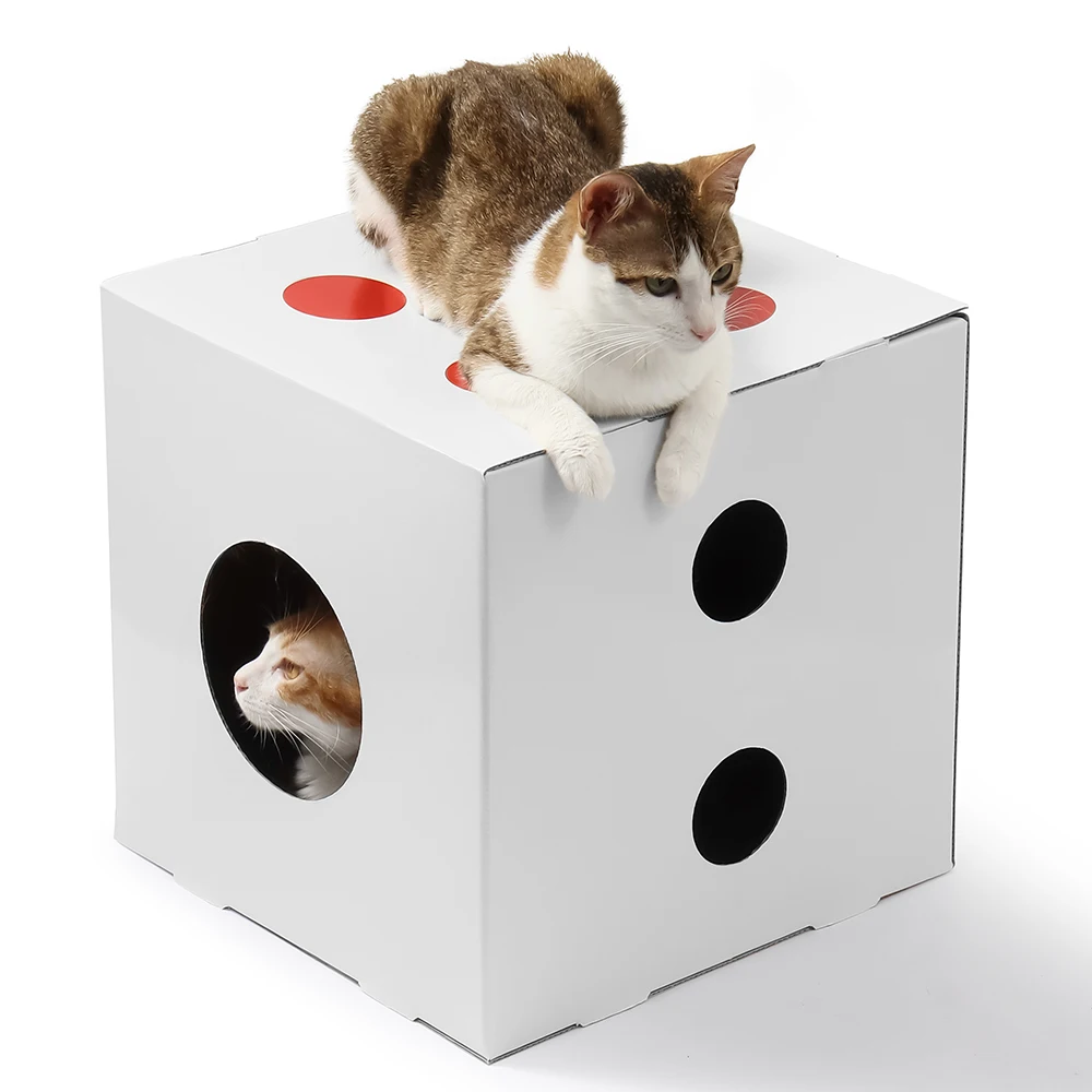 New arrival condo cat cardboard house indoor cat house paper cat house