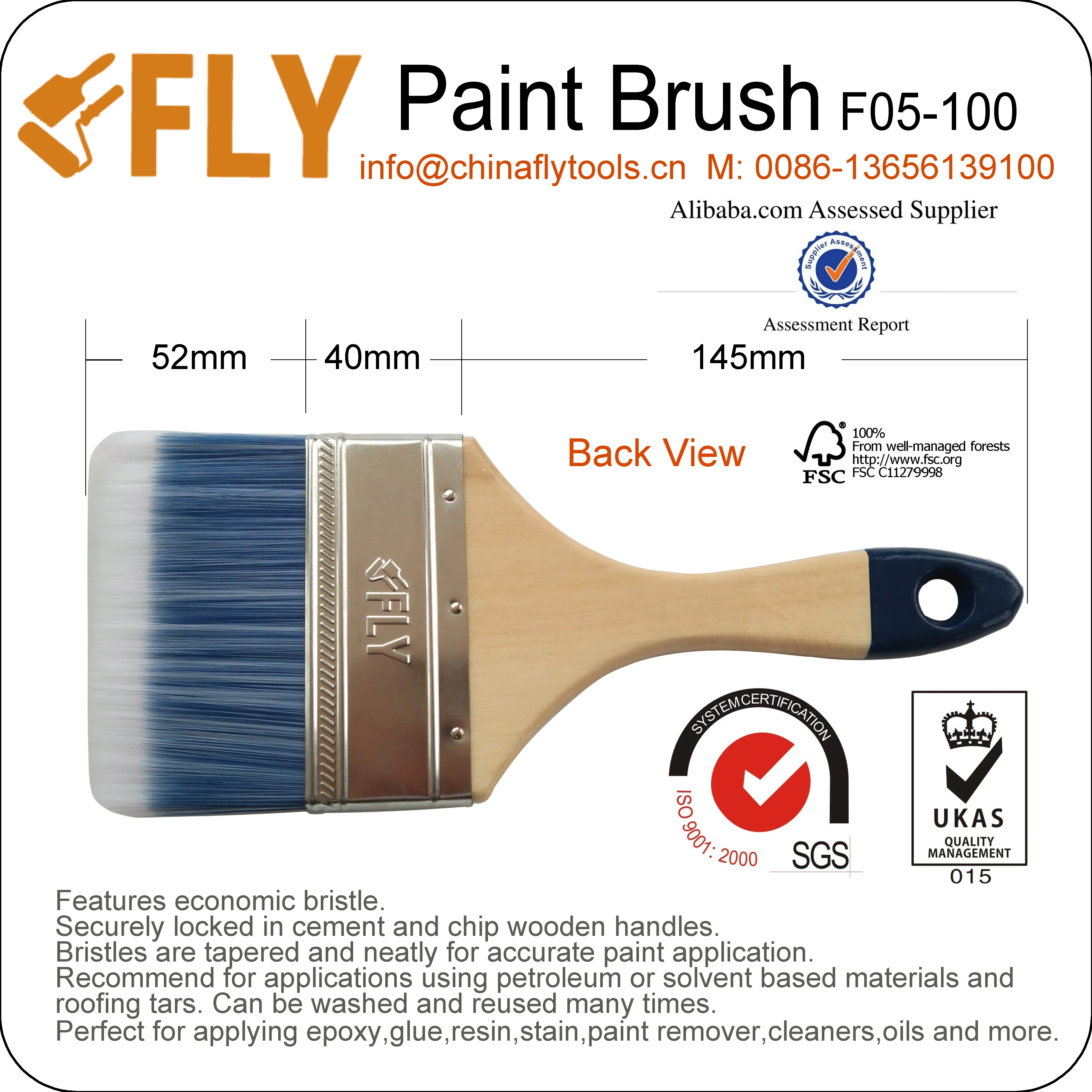 Perfect Quality China Bristle Paint Brush 100mm