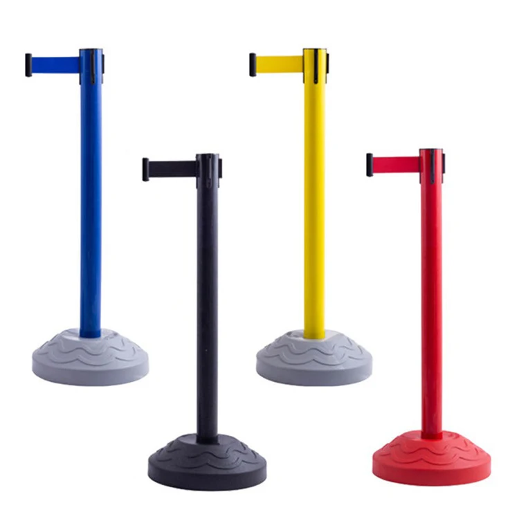 New style crowd control Pvc plastic water filled weighted base safety Pole barrier stand Retractable belt Queue post stanchions