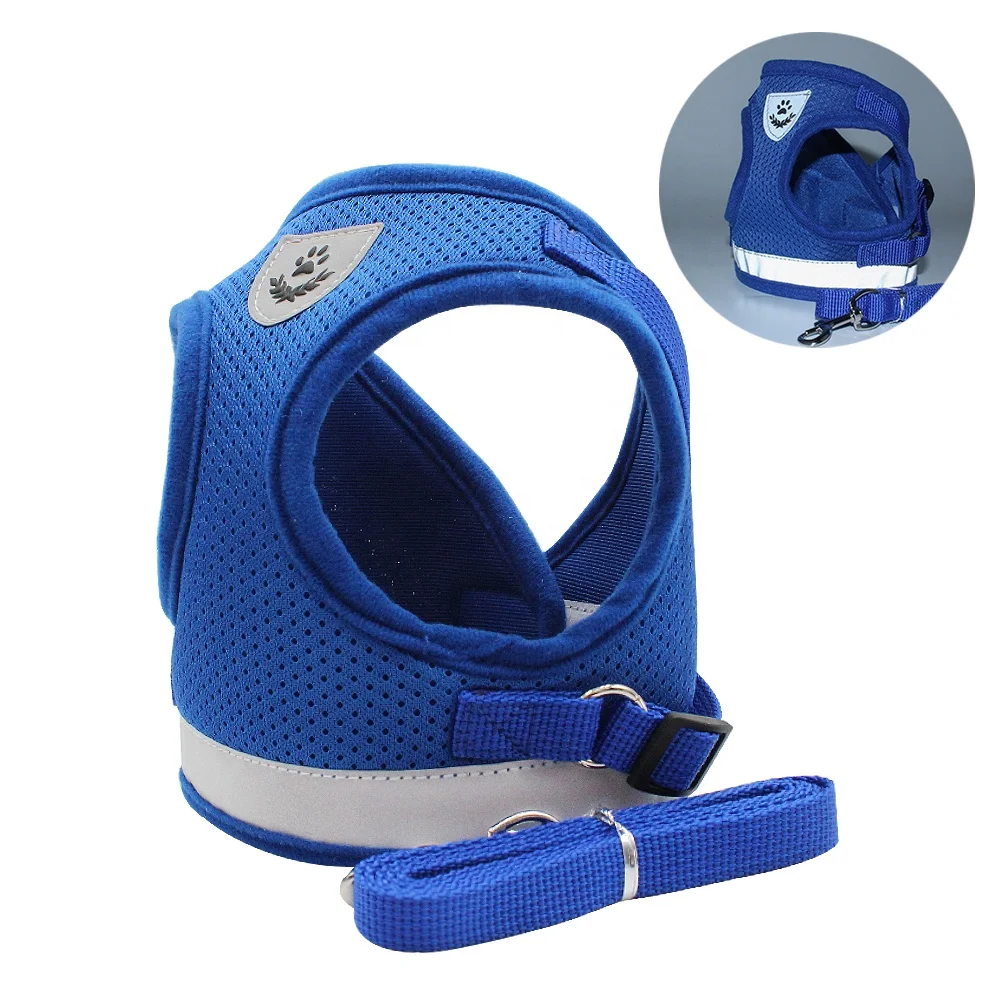 Adjustable Pet Cat Harness Vest Walking Reflective Harness Set Cat Dog Harness With Leash