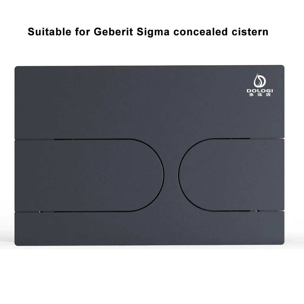 DOLOGI Glossy Double Flush Plate Black Chrome Push Button Dial for Hidden Water Tank for geberite sigma concealed cistern tank