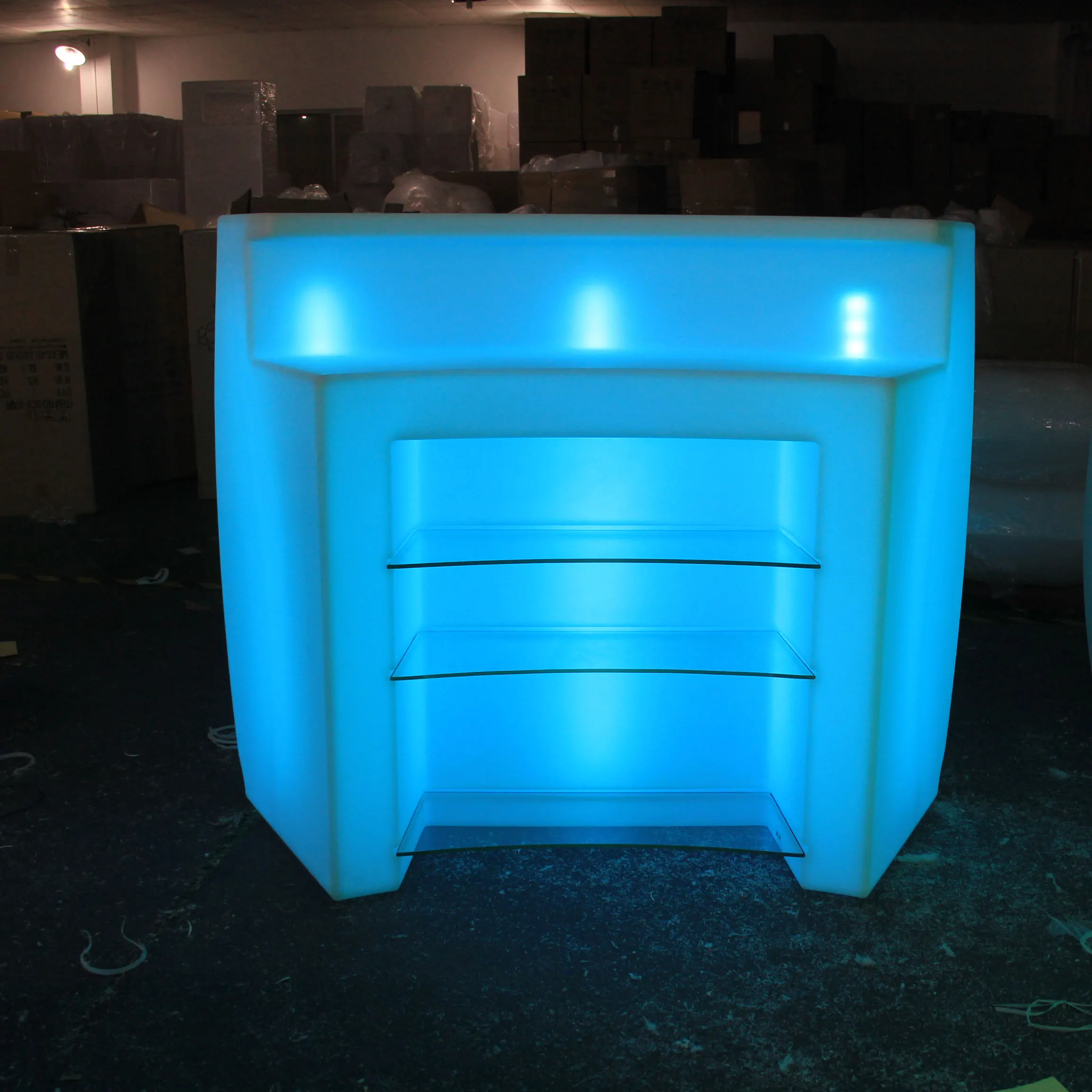 
Portable party rental led plastic lit bar counter round led bar counter table 