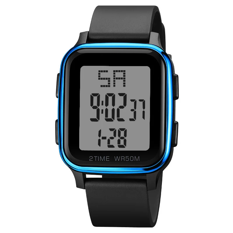 Big face digital led watch, diving black digital stop watch, black  color digital running watch for boy